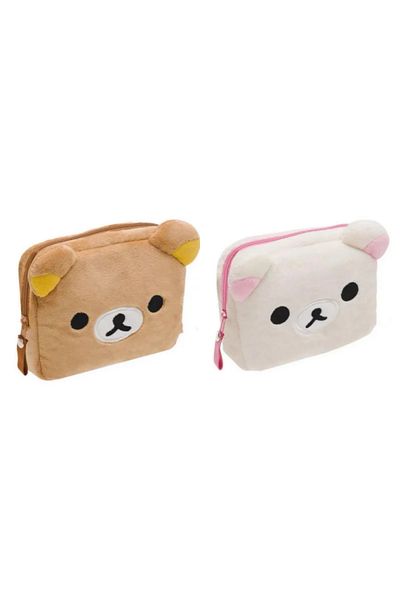 BANDAI AB New Rilakkuma Korilakkuma Multi Case Cute Makeup Organizer Storage Bag Cartoon Bear Cosmetic Bags