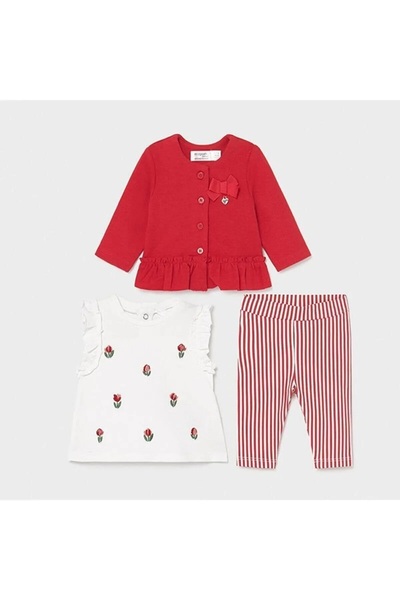 MAYORAL Baby Girl Leggings T-Shirt Cardigan Set of 3 1795