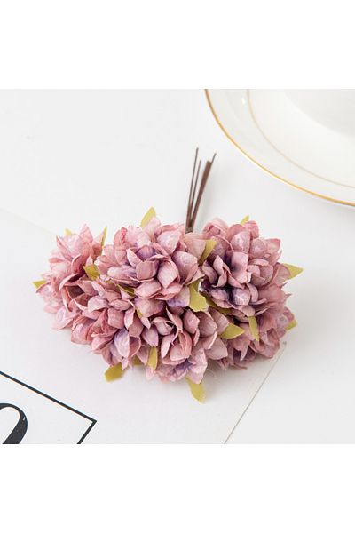 Choice plum 6Pcs 11Cm Artificial Flowers Silk Mini Carnation Wedding Handicraft Wreath Accessories Christma