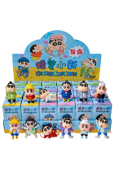 Miniso 1 Box (24Pcs) Anime Sanrio Hello Kitty Kuromi Keychain Pendant Figures Pokemon Pikachu Keyring Blind