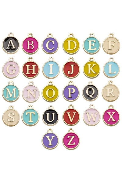 Choice مجموعة من 26 قطعة من حلي الحروف الأبجدية من A إلى Z، مقاس 12*14 مم، مص...