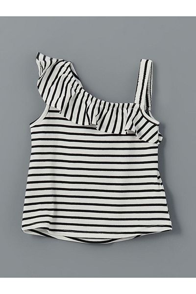 LC Waikiki Tricou pentru fetiță cu dungi cu decolteu în U - S5EL21Z1