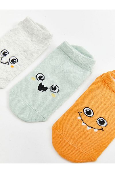 LC Waikiki New Season Embroidered Baby Boy Booties Socks 3-Piece - S5Bp63Z1