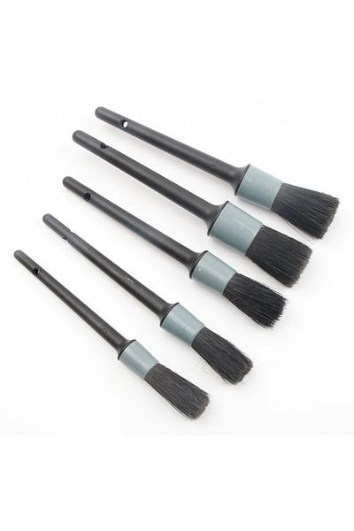 OEM Set of 5 professional brushes Gray for cleaning car interior and exterior, body elements, rims