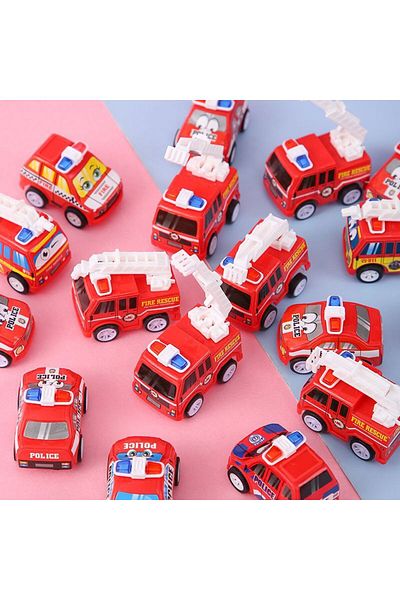Choice 6pcs 6Pcs Kids Cartoon Mini Pull Back Fire Truck Police Car Toys for Kids Birthday Party Favors Baby