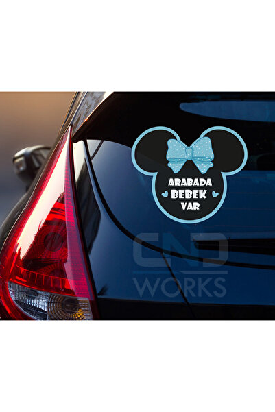 CND works Arabada Bebek Var - Araba Cam Etiket Sticker 16 x 19 cm