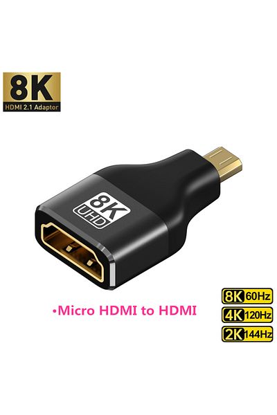Choice 8K-MICRO HDMI 90 and 270 Degree Adapter，HDMI 2.1 8K@60hz 2.0 4K@120hz 2K Right Angle HDMI Male to Fa