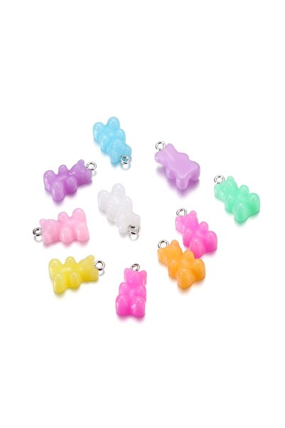 Choice1 مجموعة من 10 قطع من 14 لونًا من خرزات الراتنج على شكل دببة لزجة لطيفة...