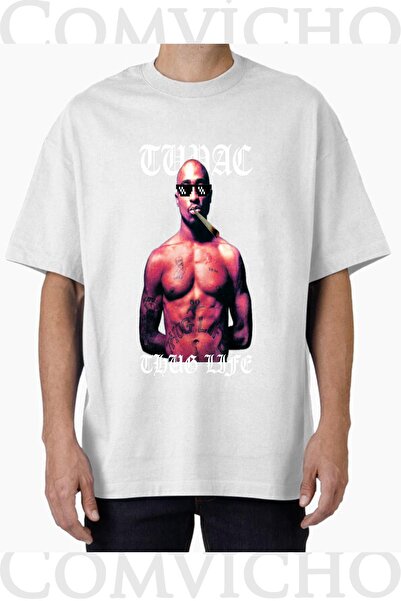 COMVİCHO تي شيرت مطبوع بتصميم توباك v37 للجنسين