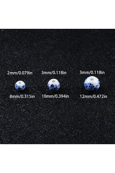 Choice 12MM Ceramic beads 20pcs 20pcs 8/10/12mm Vintage Blue And White Orchid Round Ceramic Beads For Jewel