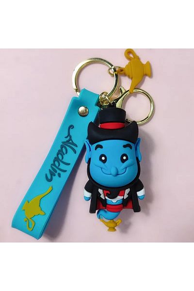 Miniso 04 Anime Aladdin Keychain Cute Princess Jasmine Genie Figure Doll Keyring Pendent Key Accessories Ki