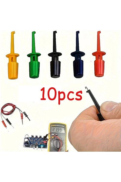 Choice 10Pcs Mini Single Test Hook Clip Test Probe For Electronic Testing IC Grabber Small Size Round Cr...