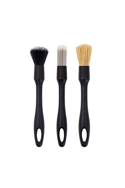 OEM Set of 3 car cleaning brushes, Black