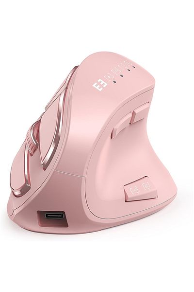 Choice Pink Ergonomic Mouse Blueooth Wireless Vertical Mouse Rechargeable Optical Mice for iPad Laptop Comp