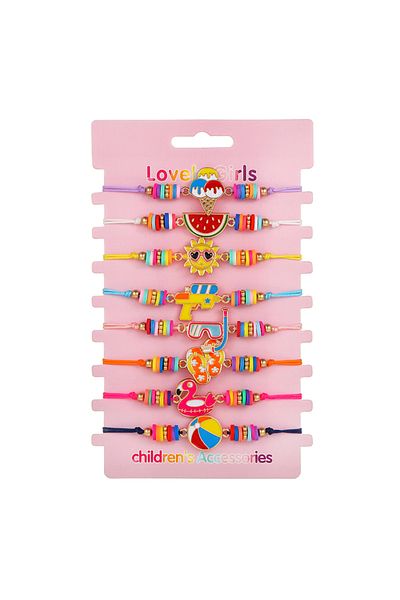 Choice B 8Pack Summer Beach Fruit Bracelet Adjustable Cord Rope Best Friend BFF Bracelets for Women Girl J.