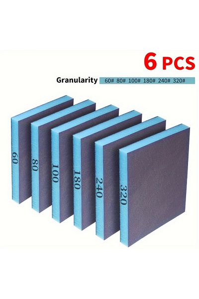Choice Other Blue 6PCS Sanding Sponge 60-320 Grit Washable and Reusable Wet Dry Sanding Blocks for Metal Wo