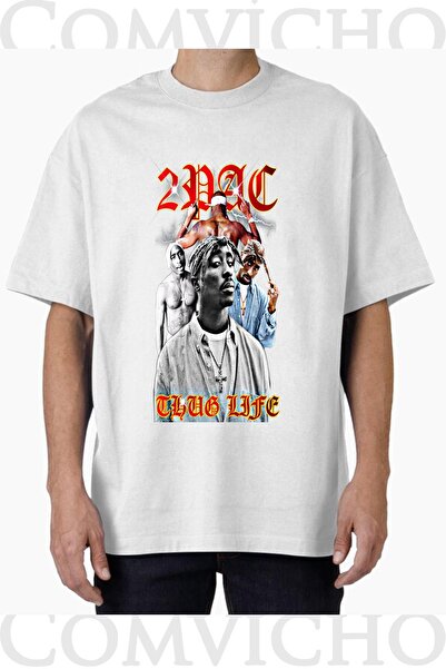 COMVİCHO تي شيرت مطبوع بتصميم توباك v28 للجنسين