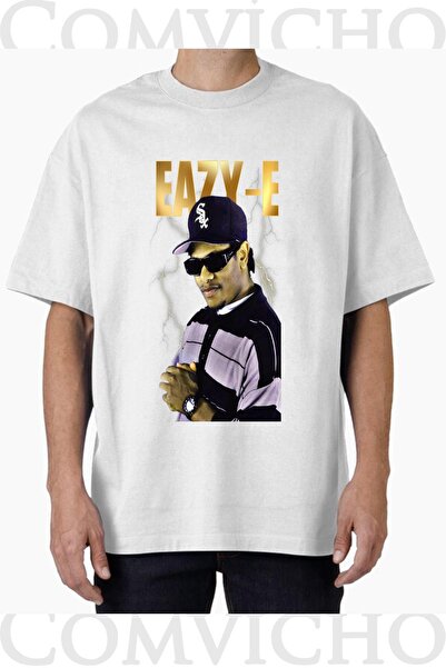 COMVİCHO تي شيرت مطبوع بتصميم eazy v4 للجنسين