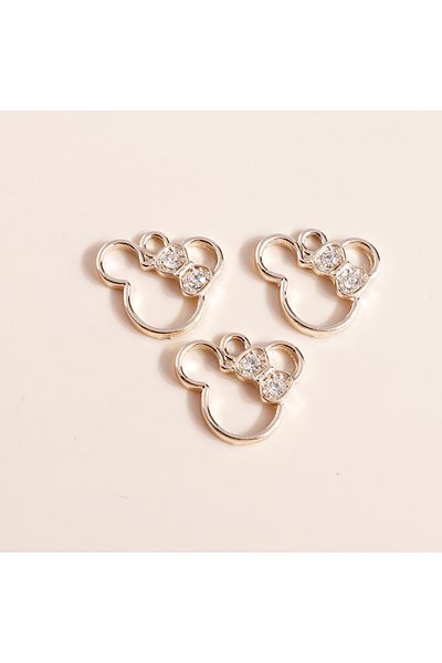 Choice Gold 10pcs 17*19mm Crystal Mouse Charms Pendants for Necklace Bracelet Making Accessories Diy Charm