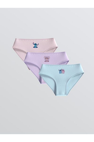 LC Waikiki Pink Stitch and Angel Printed Girls' Panties 3-Piece