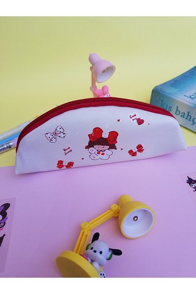 şengül takı evi Japanese Girl Anime Character Cat Kitchen Ribbon Cute Kawai School Oxford Cloth Pencil Case Pen Holder