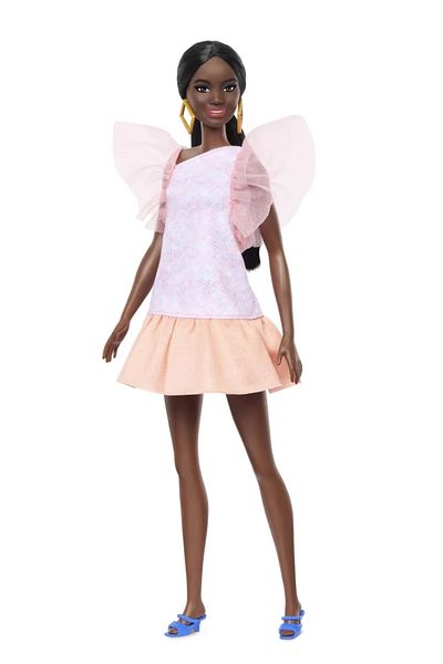 Barbie BARBIE AFRICAN-AMERICAN FASHIONIST DOLL WITH PEACH DRESS