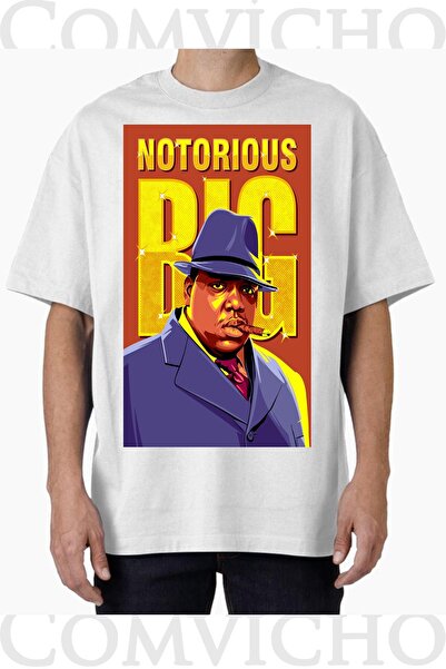COMVİCHO Unisex Biggie V1 Design Printed Oversize T-Shirt