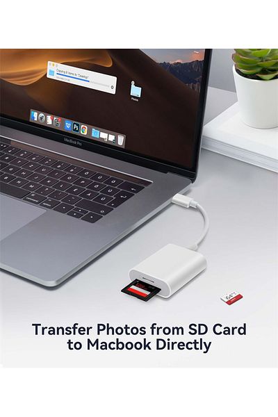 Choice For Lighting 2 in 1 USB C & Lighting To SD TF Card Reader Adapter for IPhone 15 14 13 12 16 Pro Max