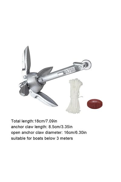 VAKIND 0.7kg 0.7KG 1.5KG Stainless Steel Folding Watercraft Anchor Kayak Marine Canoe Boat Grapnel Raft Fis