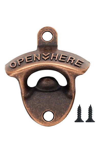 Choice red bronze 1pcs Zinc Alloy Wall Bottle Opener Kitchen Bottle Opener Retro Alloy Wall Mounted with Sc