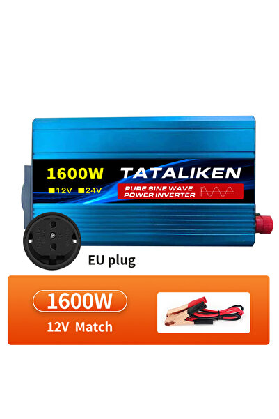 Choice4 محول طاقة أوروبي 12 فولت 1600 واط 50 هرتز، موجة جيبية نقية، 2500 واط/...