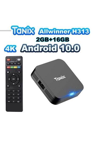 Choice جهاز تلفزيون Tanix TX1 يعمل بنظام Android 10 بسعة 2 جيجابايت و16 جيجابايت وواي فاي 2.4 جيجا هرتز ودقة 4K وذاكرة 16 جيجابايت و8 جيجابايت ومشغل وسائط عالمي