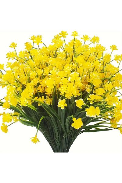 Choice 12bundlesYellow 12 Bundles Artificial Flowers,Outdoor UV Resistant Fake Flowers,Premium Oxidation Re