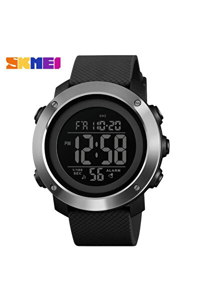 Skmei ساعة رياضية رقمية مقاومة للماء من الفولاذ الأسود 1416 1426 للرجال، مزود...
