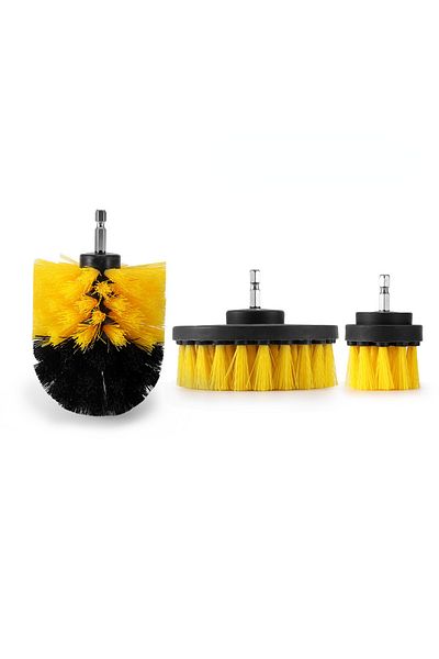 BOEM Set of 3 cleaning brushes, Plastic, Yellow/Black