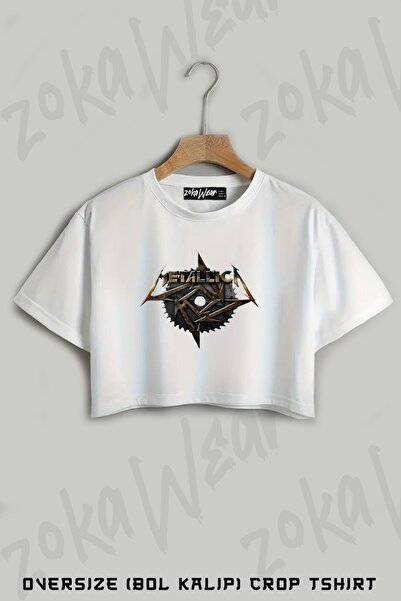 ZOKAWEAR تي شيرت ميتاليكا ضد 21، تي شيرت كبير الحجم مطبوع عليه روك