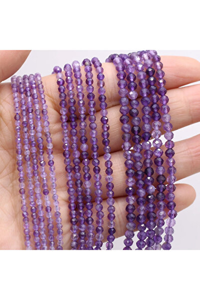 choice2 2mm Amethyst 2/3/4mm Natural Stone Faceted Crystal Beads Amethyst Loo...