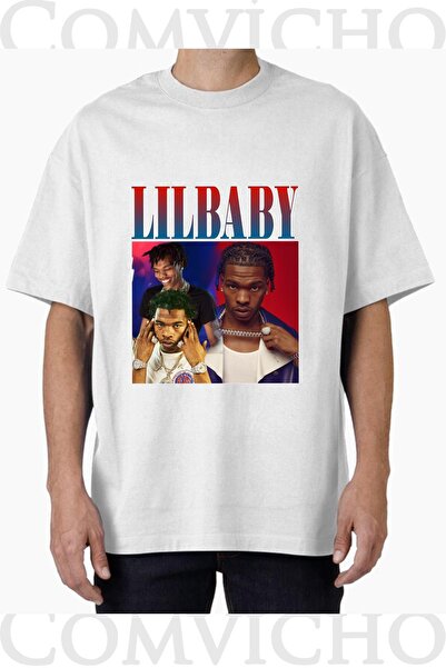 COMVİCHO Unisex Lil Baby V3 Design Printed Oversize T-Shirt
