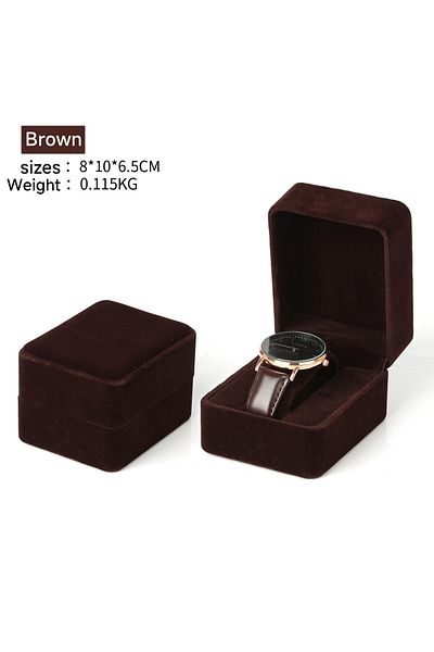Choice Br Watch Box Fashion Velvet Round Corner Smartwatch Clock Storage Case Jewelry Accessories Business