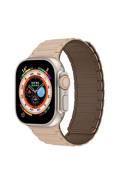CAOWTAN 42mm 44mm 45mm 49mm milk rea chocolate Magnetic Silicone Strap for Apple Watch Band Ultra 2 49mm 45m