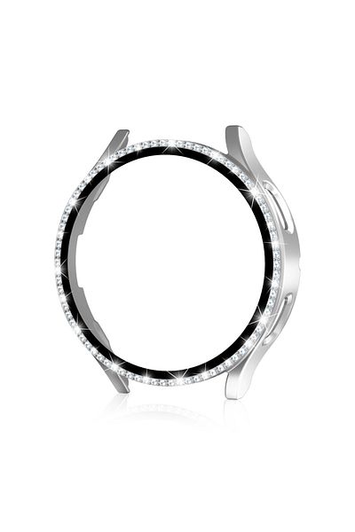 Choice Galaxy Watch7 40mm Silver Case for Samsung Galaxy Watch 7 6 5 4 40mm 44mm Screen Protector PC Bumper