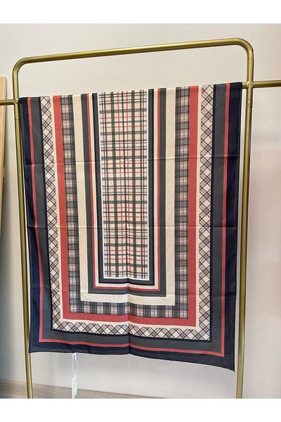 MENESSA Cotton Voile Delux Plaid Pattern Shawl