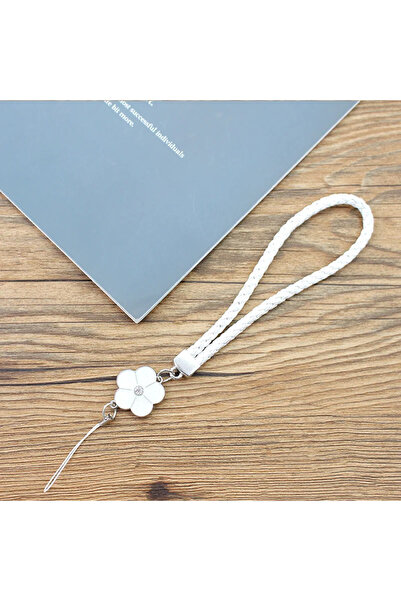 Choice White Phone Charm Strap Multicolor Phone Charm String Short Braid Mobi...