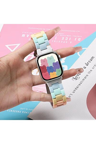 Choice سوار كاندي رينبو كاندي رينبو مقاس 42 مم و44 مم و45 مم و49 مم لساعة أبل...