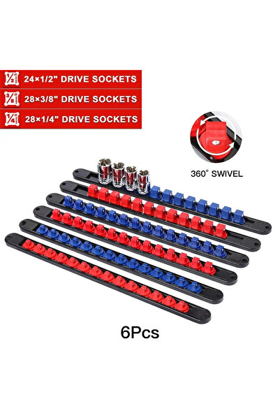 choice2 ٦ قطع من منظم السلال المصنوع من مادة ABS، مقاسات ١/٤ بوصة، ٣/٨ بوصة، ...