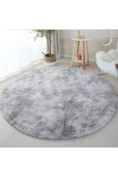 Choice 100cm diameter light grey 100/120/140/160 Round Rug Fluffy Soft Area Rugs for Kids Girls Room Prince
