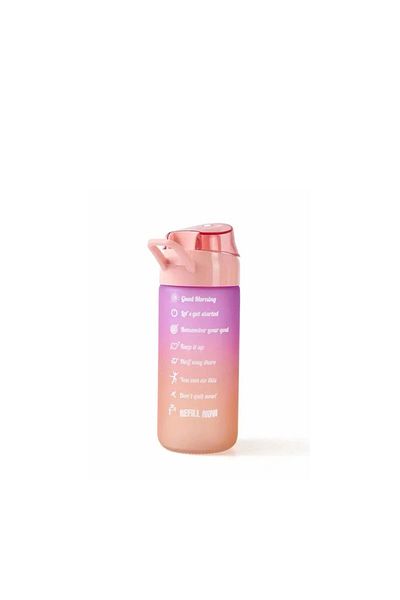 Elit Elit81 Motivational Glass Drinking Bottle Purple Orange Bpa Free 500ml