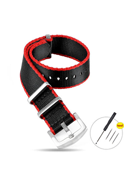 Choice 22mm Black Red High Density Nylon Strap for Seamaster 007 20mm 22mm So...