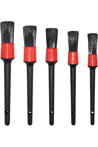 OEM Set of 5 car cosmetic brushes, Black/Red