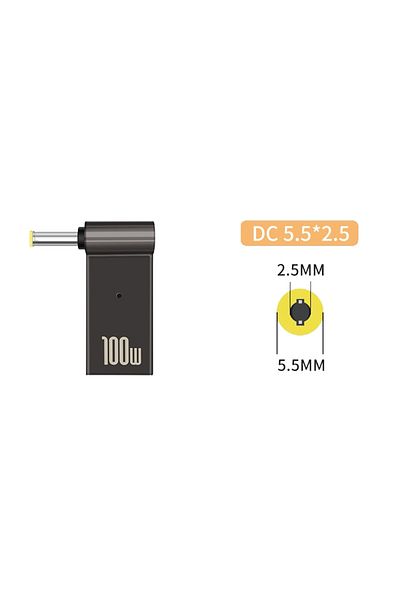 Choice موصل محول طاقة شاحن الكمبيوتر المحمول DC5.5x2.5 PD 100W من النوع USB من النوع C أنثى إلى DC ذكر J